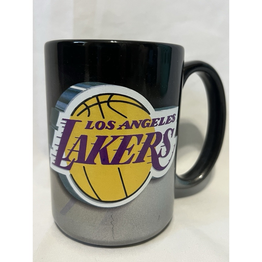 Los Angeles Lakers NBA Team Color Sculpted Logo Relief Coffee Mug Black Read